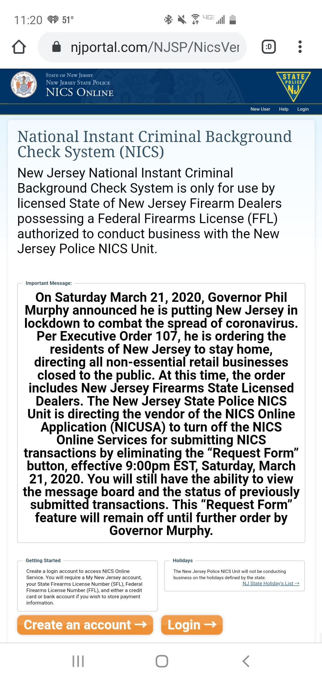 New Jersey Shuts Down NICS Background Check Access for Unknown Length