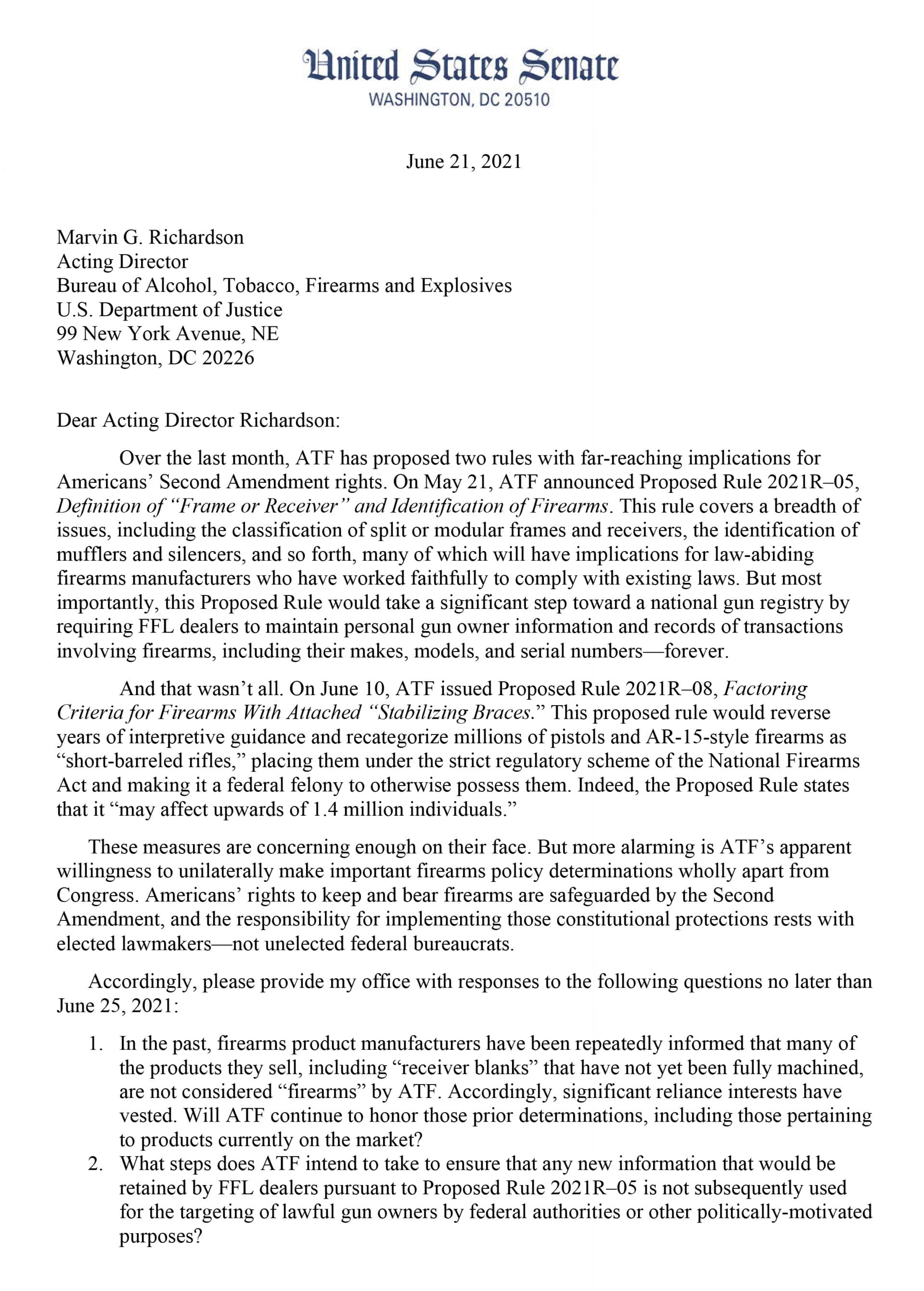 GOP Senators: Proposed New ATF Rules are Steps Toward a National Gun ...