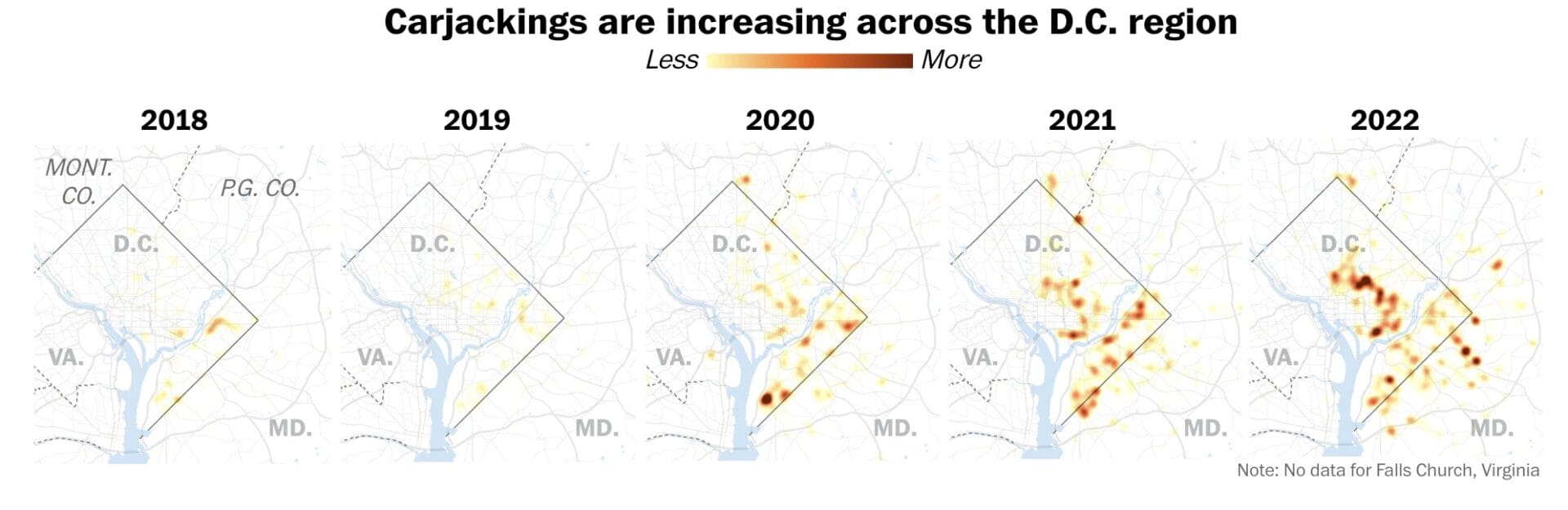 Washington, DC carjacking map